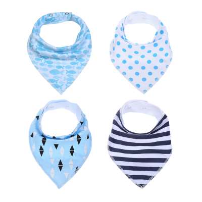 For Teething Boys and Girls Set of 4 Baby Bibs Bandana