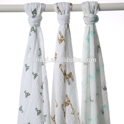 100% Cotton 47x47" Pre-Washed Muslin Blanket Swaddle Wrap and baby pegs set