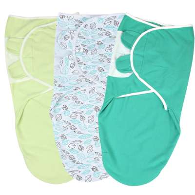 Green set 3 Pack Soft Cotton Baby Swaddle  Wrap Set