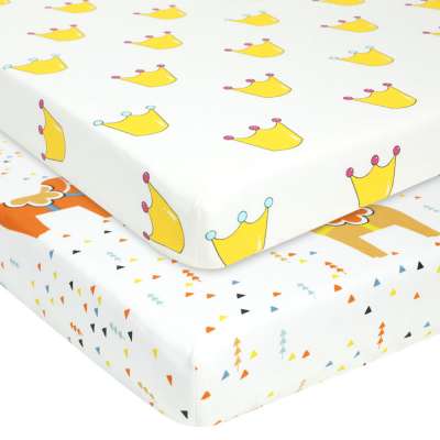 Bed Sheet,100% Soft Jersey Cotton Fitted Bed Sheet,Fits All Baby Crib Mattresses & Toddler Beds