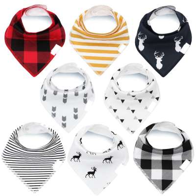 comfortable customized patterned cotton baby bandana bibs